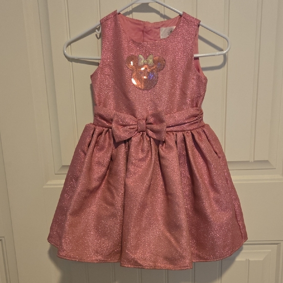 Disney Other - Disney Glittery Pink Dress with Bow
